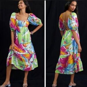 Farm Rio Colorful Abstract Print Women's Dress